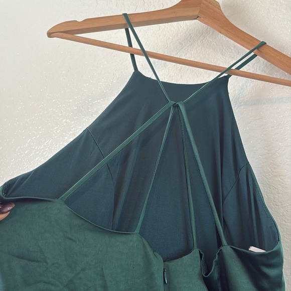 Lulus Make it Elegant Emerald Green Satin Strappy Maxi Dress - Picture 9 of 14